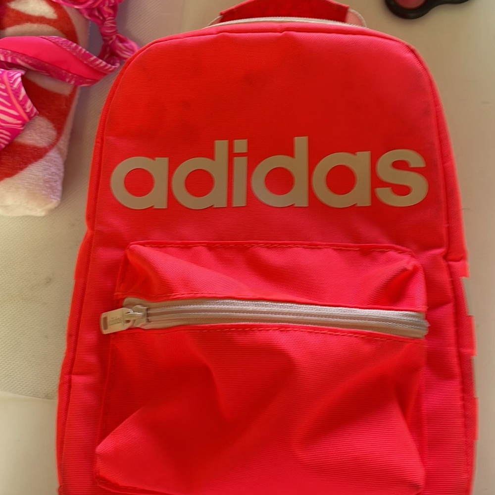 adidas Kids Red Mini Backpack with Cream Accents - Picture 2 of 7